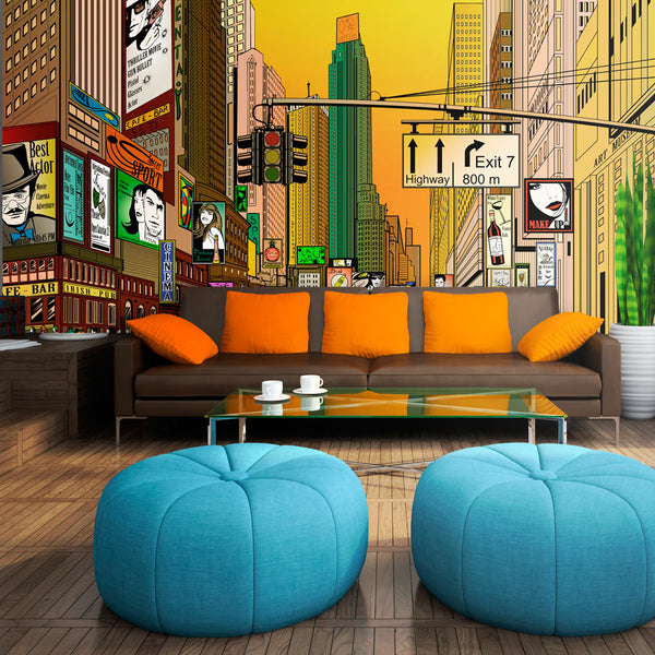 Papier Peint Fresque - New York - Ville Pleine de Vie 450x270cm Erroi sconto