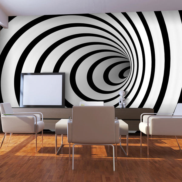 acquista Papier Peint Photo Mural - Tunnel 3D Noir Et Blanc 450x270cm Erroi