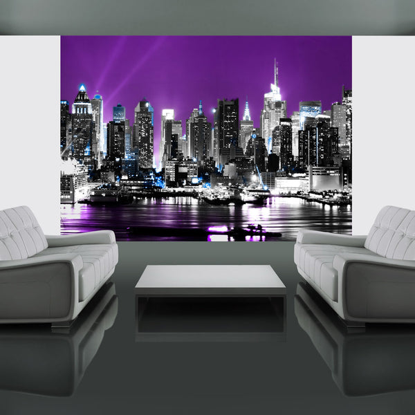 online Papier Peint Fresque Ciel Violet sur New York City Wallpaper Erroi