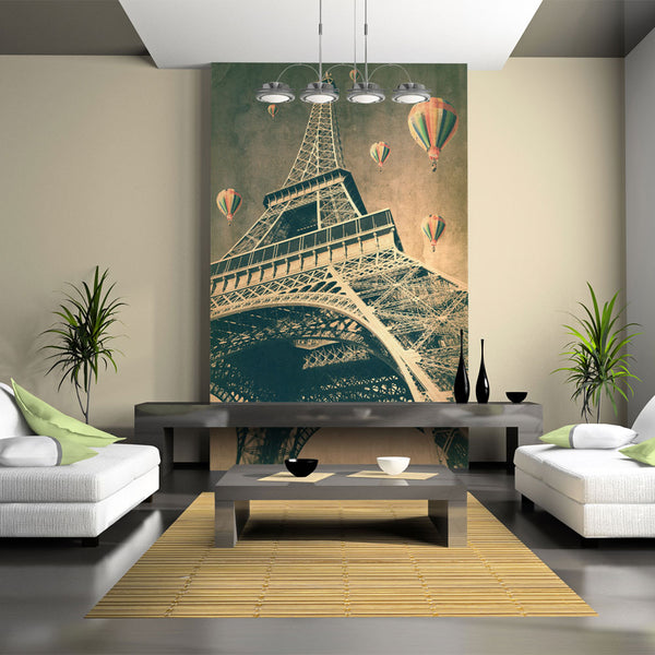 prezzo Papier Peint Photo - Montgolfières au-dessus de la Tour Eiffel 350x270cm Erroi