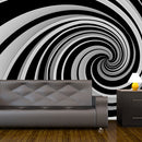 Fotomurale - Black And White Swirl 200X154 cm Carta da Parato Erroi-1