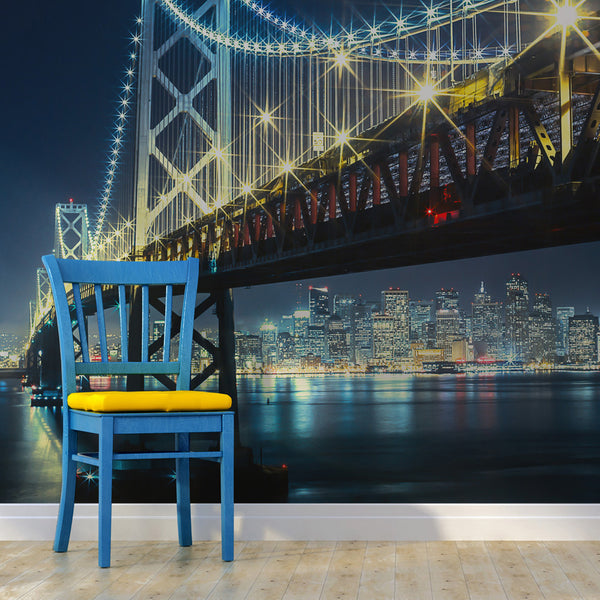 Papier Peint Fresque - Bay Bridge At Night Wallpaper Erroi prezzo