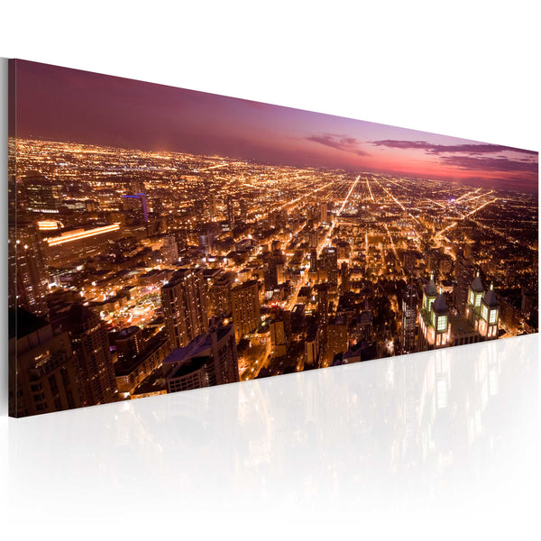 acquista Cadre - Impression sur toile - Vol au-dessus de Chicago 120x40cm Erroi