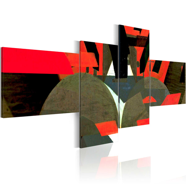 Cadre - Formes Noires, Rouges Et Abstraites 100x45cm Erroi sconto