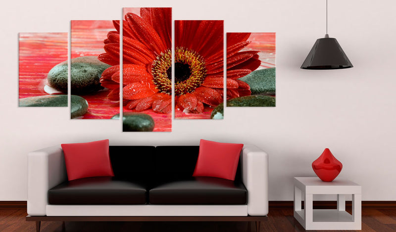 Quadro - Gerbera e Pietre Zen 100X50Cm Erroi-2