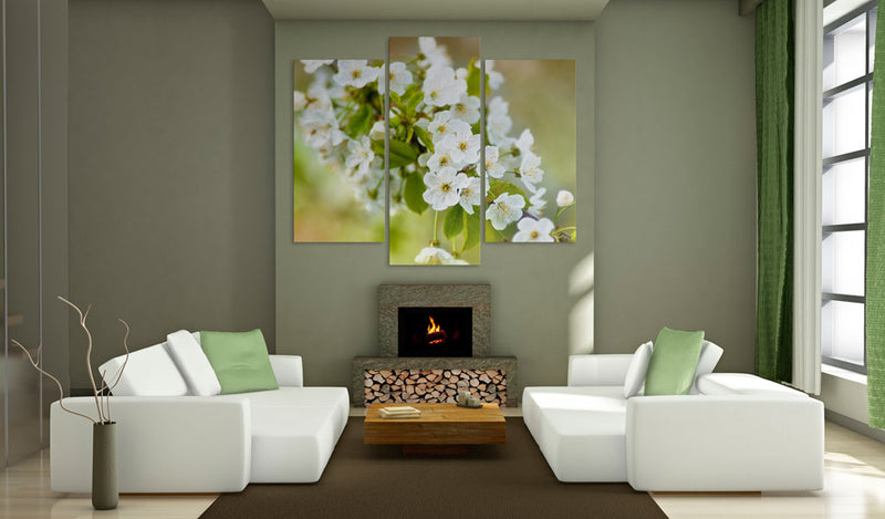 Quadro - Motivo con Fiori Bianchi di Amarena 60X50Cm Erroi-2