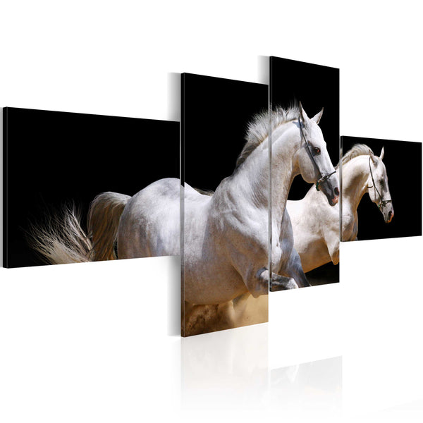 Cadre - Monde Animal - Chevaux Blancs Au Galop 100x45cm Erroi acquista