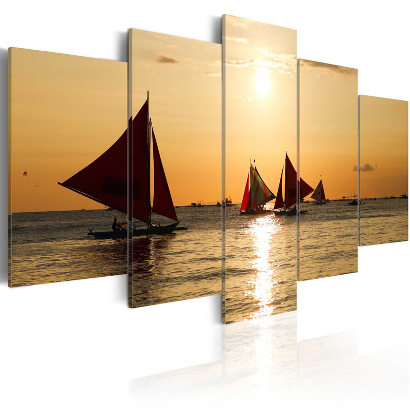 Quadro - Barche a Vela Al Tramonto 100X50Cm Erroi-1