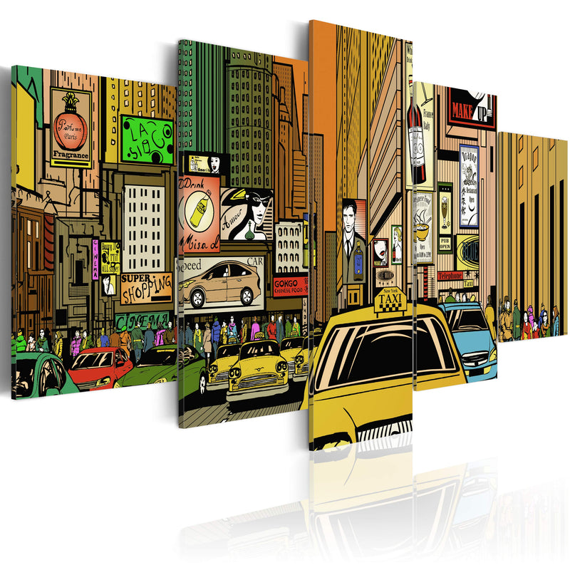 Quadro - Vie di New York in Un Fumetto 100X50Cm Erroi-1