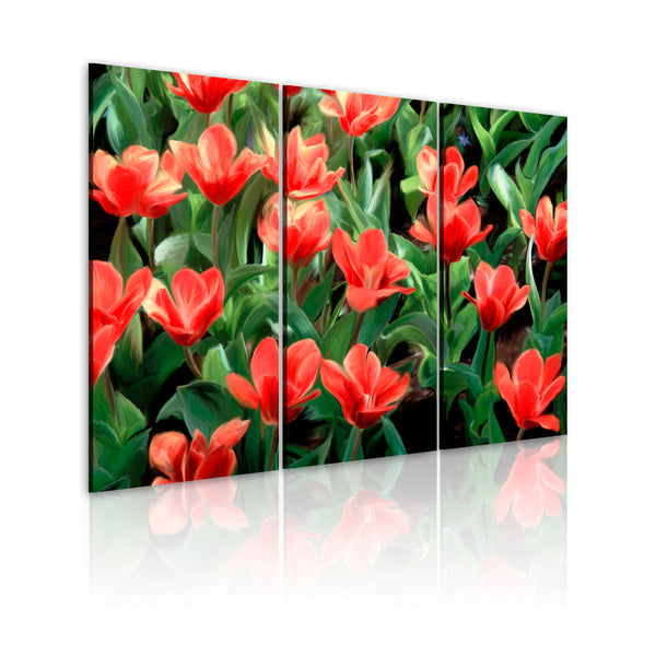 online Tableau sur toile - Tulipes rouges en pleine floraison Erroi