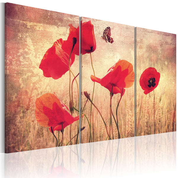 Tableau sur toile - Coquelicots au style vintage Erroi online