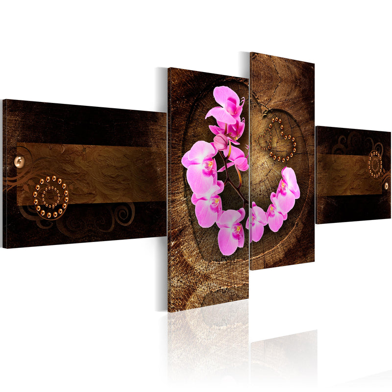 Quadro - Orchidea e Legno 100X45Cm Erroi-1