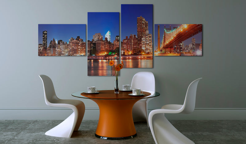 Quadro - Panorama Notturno - New York 100x45cm Erroi-2