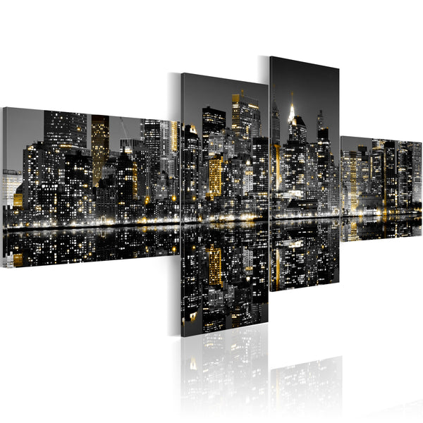 sconto Impression sur toile - Golden Shimmer Of Skyscrapers Erroi