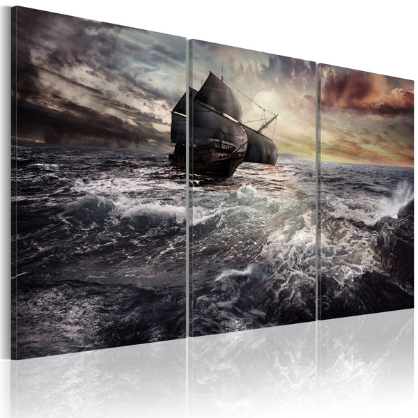 sconto Tableau sur toile - Voilier solitaire en haute mer Erroi