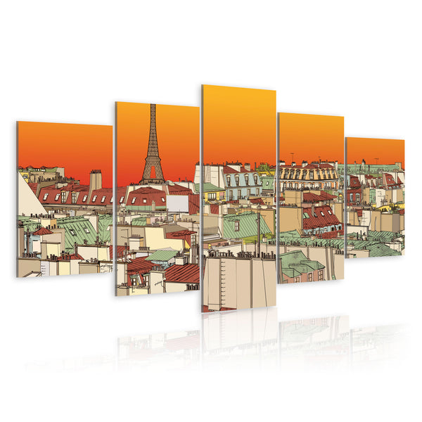 Tableau sur toile - Ciel de Paris Couleur Orange Erroi prezzo