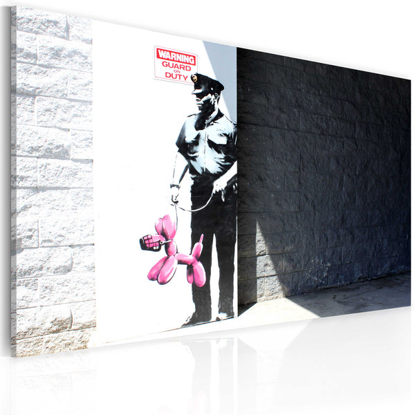 online Tableau sur toile - Policier rose et chien Banksy Erroi