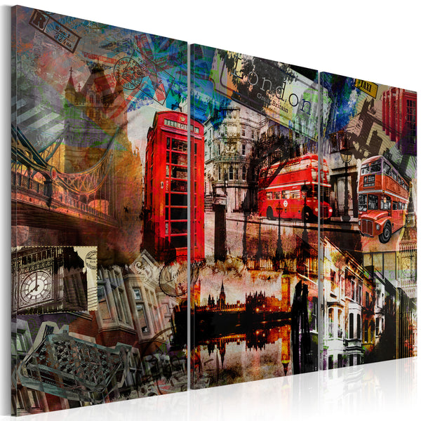 Impression sur toile - Londres Triptyque Collage Erroi acquista