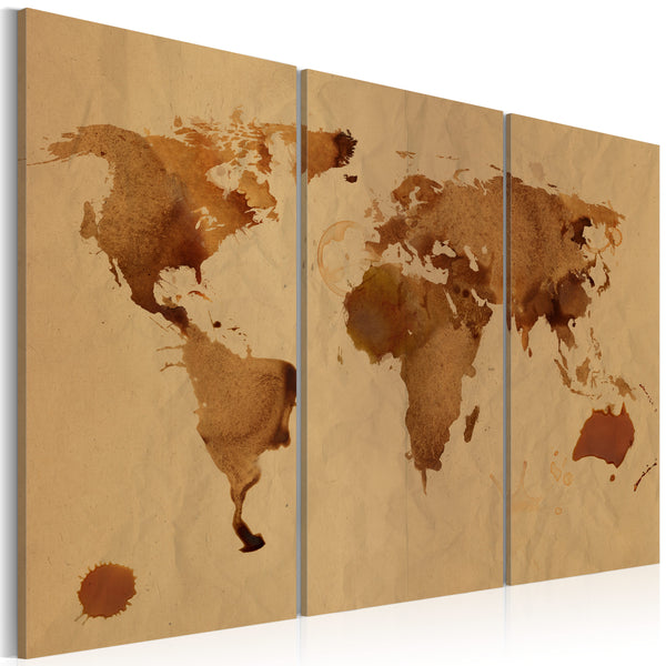 online Impression sur toile - Triptyque du monde peint du café Erroi