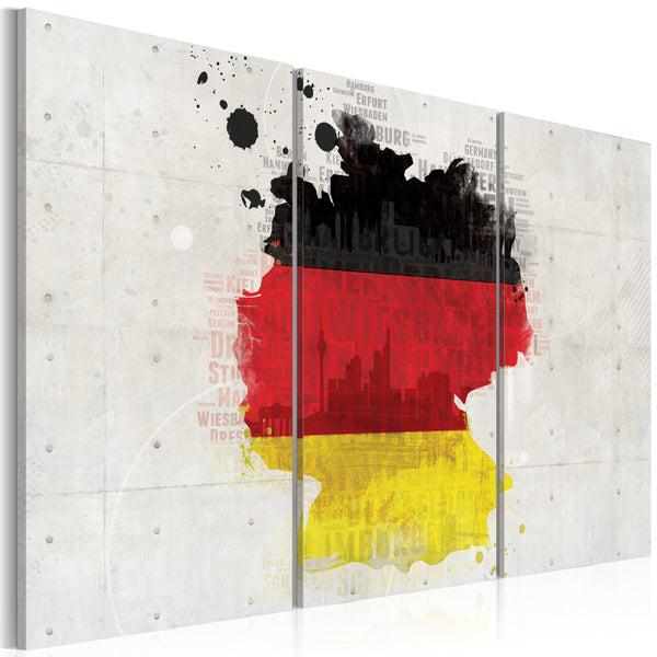 Tableau sur toile - Triptyque Carte de l'Allemagne Erroi online