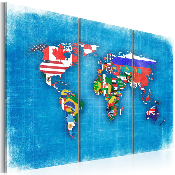 Tableau sur toile - Drapeaux du monde Triptyque Erroi online