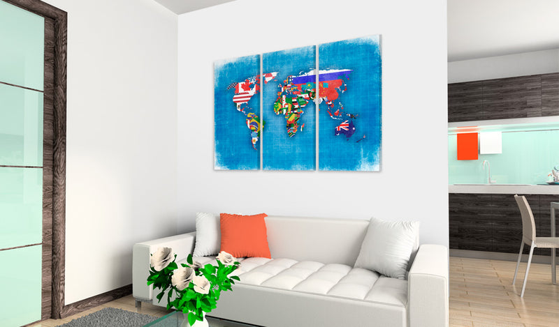 Quadro - Bandiere Del Mondo: Trittico 60X40Cm Erroi-2