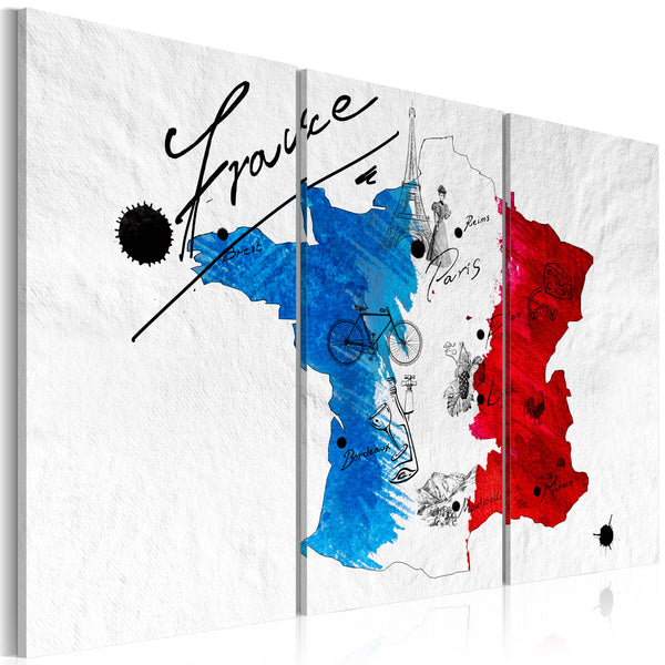 Impression sur toile - Bienvenue en France Triptyque Erroi online