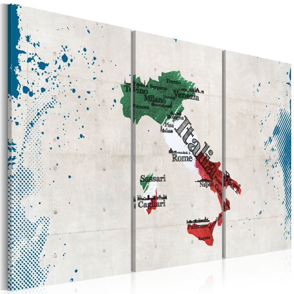 Tableau sur toile - Triptyque Carte d'Italie Erroi prezzo