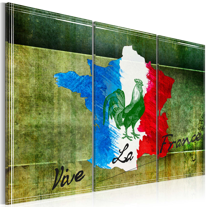 Quadro - Vive La France - Trittico 60X40Cm Erroi-1