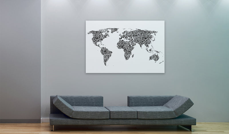 Quadro - Mappa Del Mondo: Alfabeto 60X40Cm Erroi-2