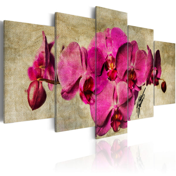 sconto Cadre - Orchidées Sur Toile - 5 Pièces 100x50cm Erroi