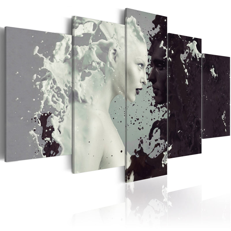 Quadro - Black Or White? - 5 Pieces 100x50cm Erroi-1