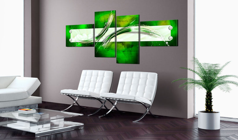 Quadro - Verde Motivo Astratto 100X45Cm Erroi-2