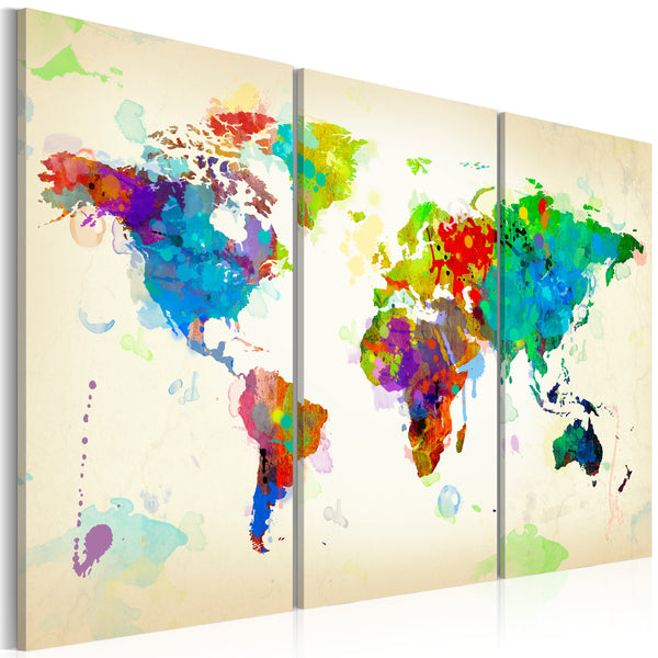 sconto Impression sur toile - Toutes les couleurs du monde - Triptyque Erroi