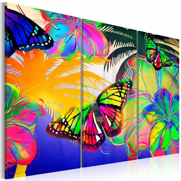 online Impression sur toile - Papillons exotiques - Triptyque Erroi