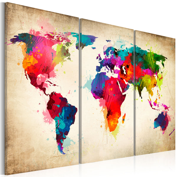 Impression sur toile - Continents de l'arc-en-ciel Erroi sconto