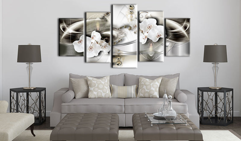 Quadro - Orchidee tra Onde D'Oro 100x50cm Erroi-2