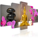 Quadro - Buddha D'Oro E Orchidee 100x50cm Erroi-1