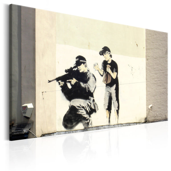 online Impression sur toile - Sniper et enfant par Banksy Erroi