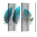 Paravento 5 Pannelli - Blue Feathers II 225x172cm Erroi-1