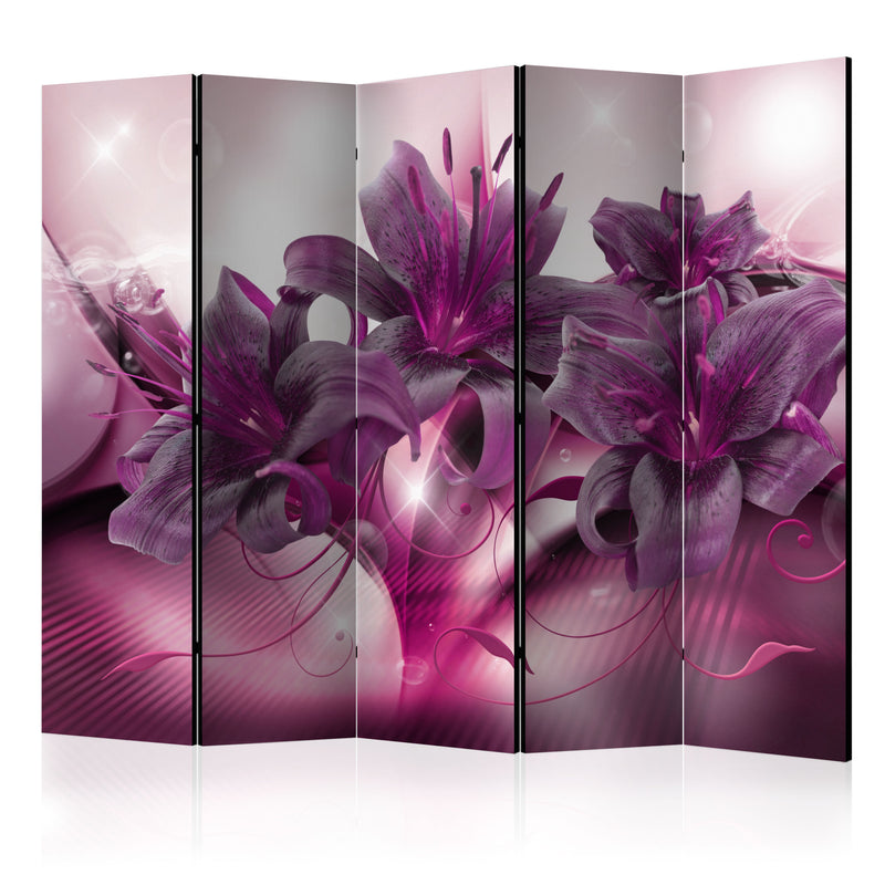 Paravento 5 Pannelli - The Purple Flame II 225x172cm Erroi-1