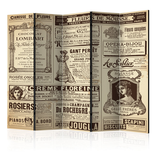 online Paravent 5 Panneaux - Magazines Vintage II 225x172cm Erroi