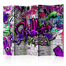 Paravento 5 Pannelli - Purple Graffiti 225x172cm Erroi-1