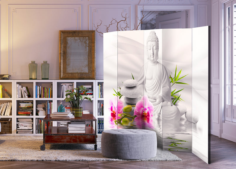 Paravento 5 Pannelli - Buddha And Orchids II 225x172cm Erroi-2