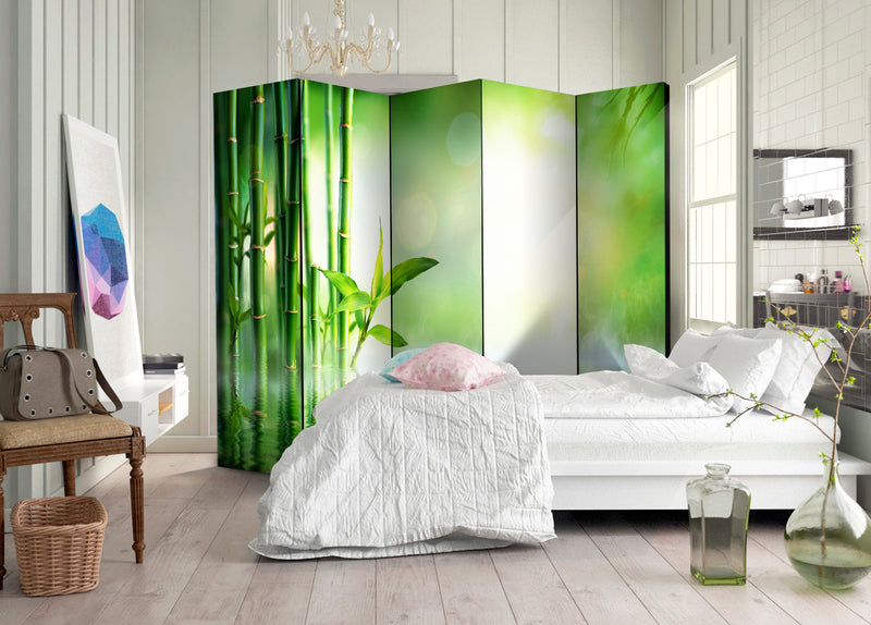 Paravento 5 Pannelli - Green Bamboo II 225x172cm Erroi-2