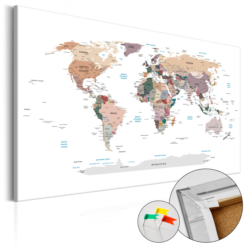 Quadro di Sughero - Where Today? [Cork Map] 120x80cm Erroi-1