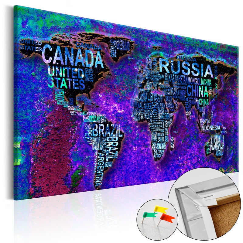 Quadro di Sughero - Intriguing World [Cork Map] 120x80cm Erroi-1