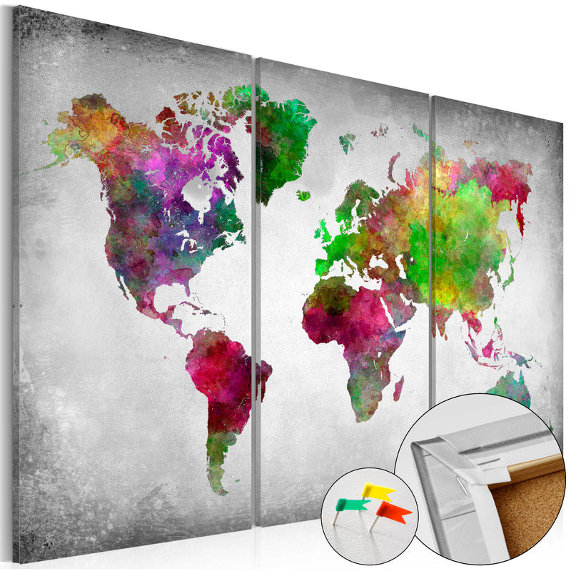 Quadro di Sughero - Diversity Of World [Cork Map] 120x80cm Erroi-1