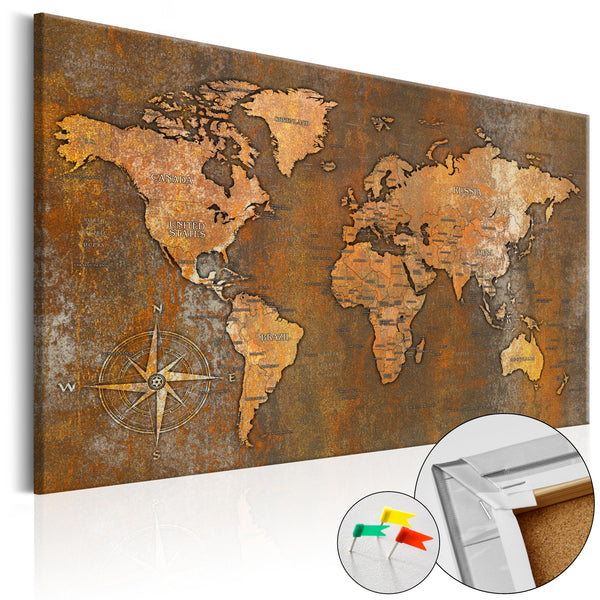 sconto Image en liège - Rusty World [Carte en liège] 120x80cm Erroi