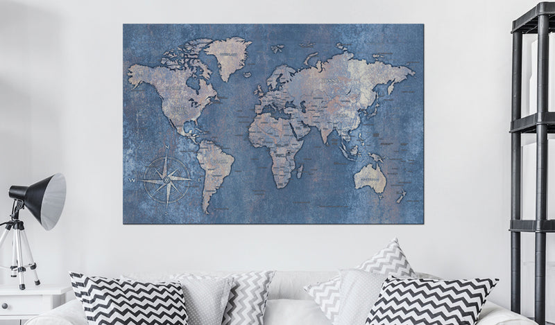 Quadro di Sughero - Sapphire Planet [Cork Map] 120x80cm Erroi-2